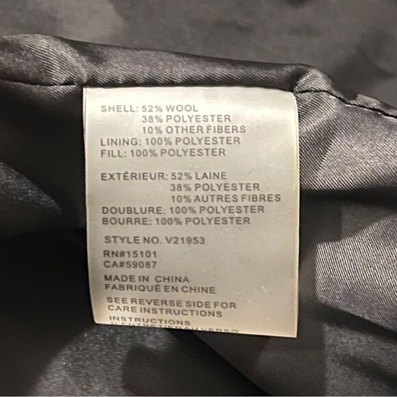 Vince Camuto Womens Plus Size Chain-Belt Walker Coat Wool Blend Black 2X NWT - Picture 9 of 10